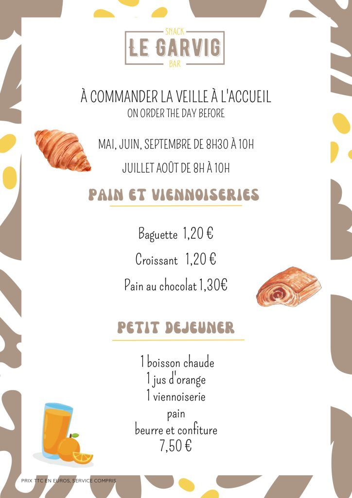 notre offre petit déjeuner